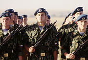 Russian paratroopers at an exercise in Kazakhstan