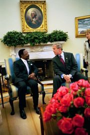 President Omar Bongo Ondimba of Gabon (left) in Washington, USA.