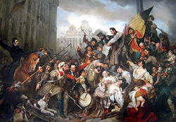 Episode of the Belgian Revolution of 1830 (1834)by Egide Charles Gustave Wappers,in the Ancient Art Museum, Brussels.