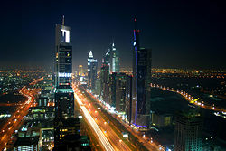 Dubai's Sheikh Zayed Road at night