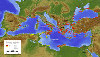 Greek cities & colonies circa 550 BC.