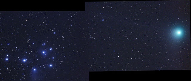 Image:Pleiades-comet-Machholz.jpeg