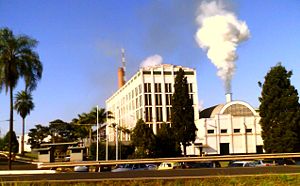 The Santa Elisa sugarcane processing plant, one of the largest and oldest in Brazil, is located in Sertãozinho, Brazil. Photo by Renato M.E. Sabbatini