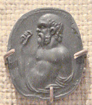 Carnelian gem imprint representing Socrates, Rome, 1st century BC-1st century AD.