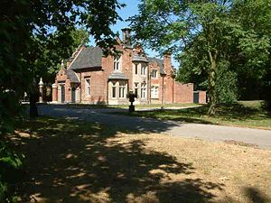 The newly restored Grove Street Lodge and "Grand Entrance" at the northern end of the Arboretum