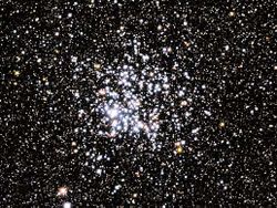 M11, the Wild Duck Cluster is a very rich cluster located towards the center of the Milky Way.
