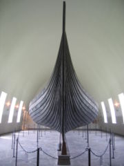 The Gokstad ship, on display at the Viking ship museum in Oslo, Norway.