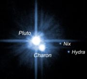Pluto and its three known moons