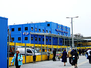 The modular, temporary station at Rotterdam