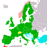      current members      candidate countries      potential candidate countries      application frozen      application rejected by EC      accession rejected in a referendum (world map)