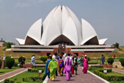 The Bahá'í House of Worship in New Delhi, India attracts an average of 4 million visitors a year. It is popularly known as the Lotus Temple.