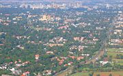 An aerial of Nairobi, the central business district and Ngong Road