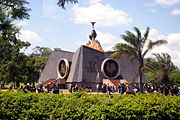 Uhuru Monument, located in Uhuru Park, built in 1988 to commemorate 10 years in power of former president Daniel arap Moi.