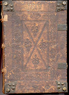 A 15th century incunabulum. Notice the blind-tooled cover, corner bosses and clasps.