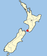Location of Wellington within New Zealand