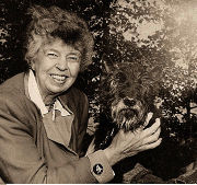 Eleanor and Fala, the Roosevelts' dog during the White House years