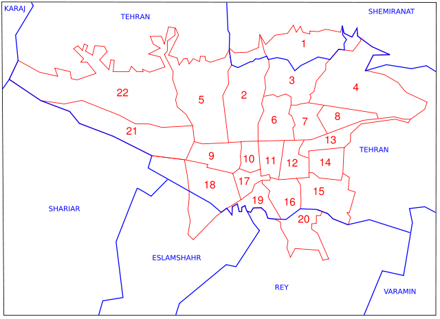 Image:Administrative map of Tehran.svg