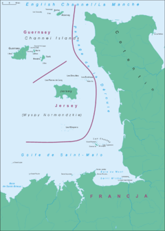 Map of Channel Islands and adjacent coast of France