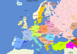 Simplified linguistic map of Europe