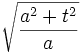 
\sqrt{a^2 + t^2 \over a}
\,