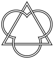 Trefoil and triangle interlaced.