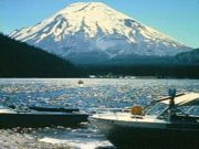 Boats in Spirit Lake sometime before the 1980 eruption.