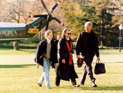 The Clinton family arrives at the White House courtesy of Marine One, 1993