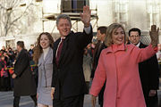 The First Lady with her family in a 1997 parade