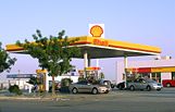 Shell service station near Lost Hills, California