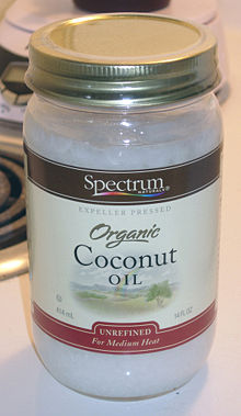 A jar of organic unrefined coconut oil