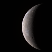 First high-resolution image of Mercury transmitted by MESSENGER (false color)