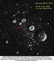 Radar image of Mercury's north pole