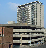 The controversial civic centre building behind the Royal Theatre car park