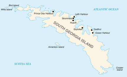 Historical and modern settlements of South Georgia Island