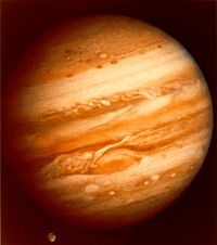 Voyager 1 took this photo of the planet Jupiter on January 24, 1979 while still more than 25 million mi (40 million km) away.