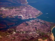 East facing aerial view of Portsmouth (with Gosport in the foreground)