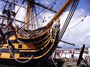 HMS Victory in dry dock.