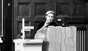Judith Butler at a lecture at the University of Hamburg.