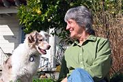 Donna Haraway, author of A Cyborg Manifesto, with her dog Cayenne