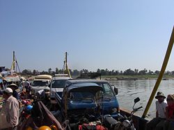 Crossing the Mekong by ferry, near Champasak, Laos