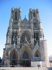 The gothic cathedral of Notre-Dame de Reims, France