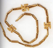 This Iranian necklace was excavated from Kaluraz, Guilan, first millennium BC, National Museum of Iran.