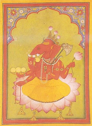 Image:Ganesha Basohli miniature circa 1730 Dubost p73.jpg