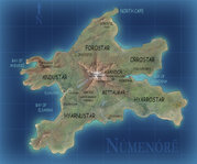 A map of Númenor (called Andor by the Elves).