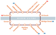 Map of the Glasgow Subway Network.