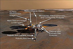 A labeled look at NASA's Mars Phoenix Lander.