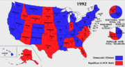 The 1992 presidential electoral votes by state