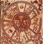 Zodiac in a 6th century synagogue at Beit Alpha, Israel.