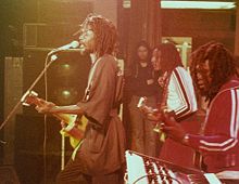 Peter Tosh performing with his band in 1978.