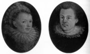 Portraits of Kepler and his wife in oval medallions